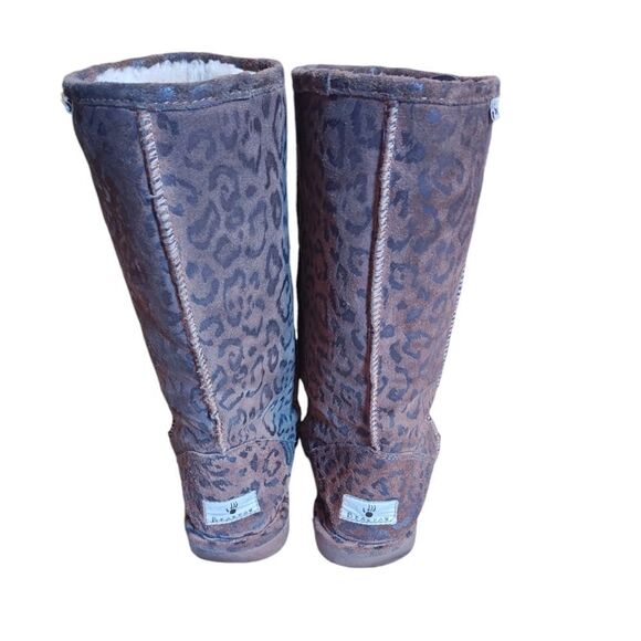Bearpaw Brown Leopard Print Boots Size 7 - Picture 3 of 7